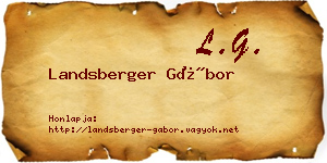 Landsberger Gábor névjegykártya